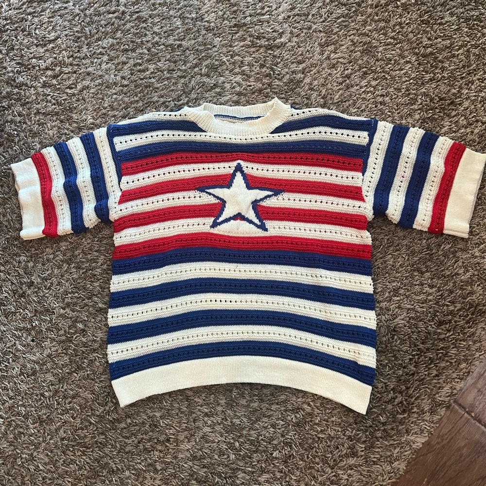 SHEIN Striped Star Sweater